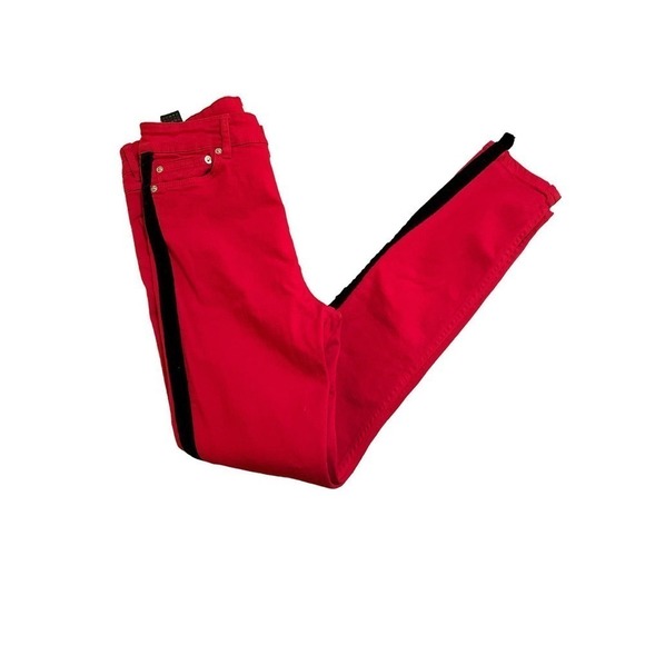 Zara Women's Premium Denim High Waisted Skinny Side Stripe Ankle Jeans Size 26 - Picture 6 of 8